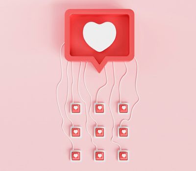 Varios corazones conectados que trabajan para un mismo objetivo