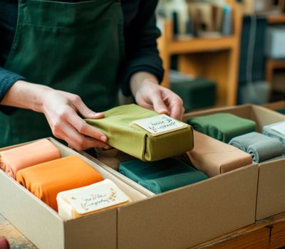 Persona organizando productos mostrando el papel de packaging en el branding ejecutado por expertos de Unonu
