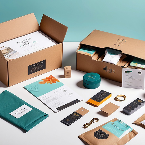 Diferentes productos expuestos con la correcta intervención de marca aplicando el Packaging y Branding de una empresa